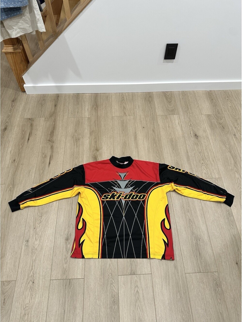 Vintage Ski-Doo Team Racing Jersey Bombadier Flame Size Large